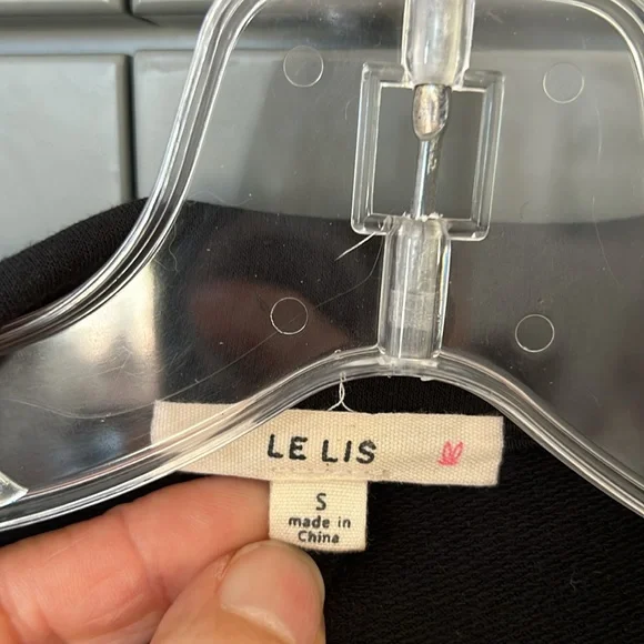 {Le Lis}Sz S Black French Terry Cloth Single Button Closure Blazer - Picture 2 of 7